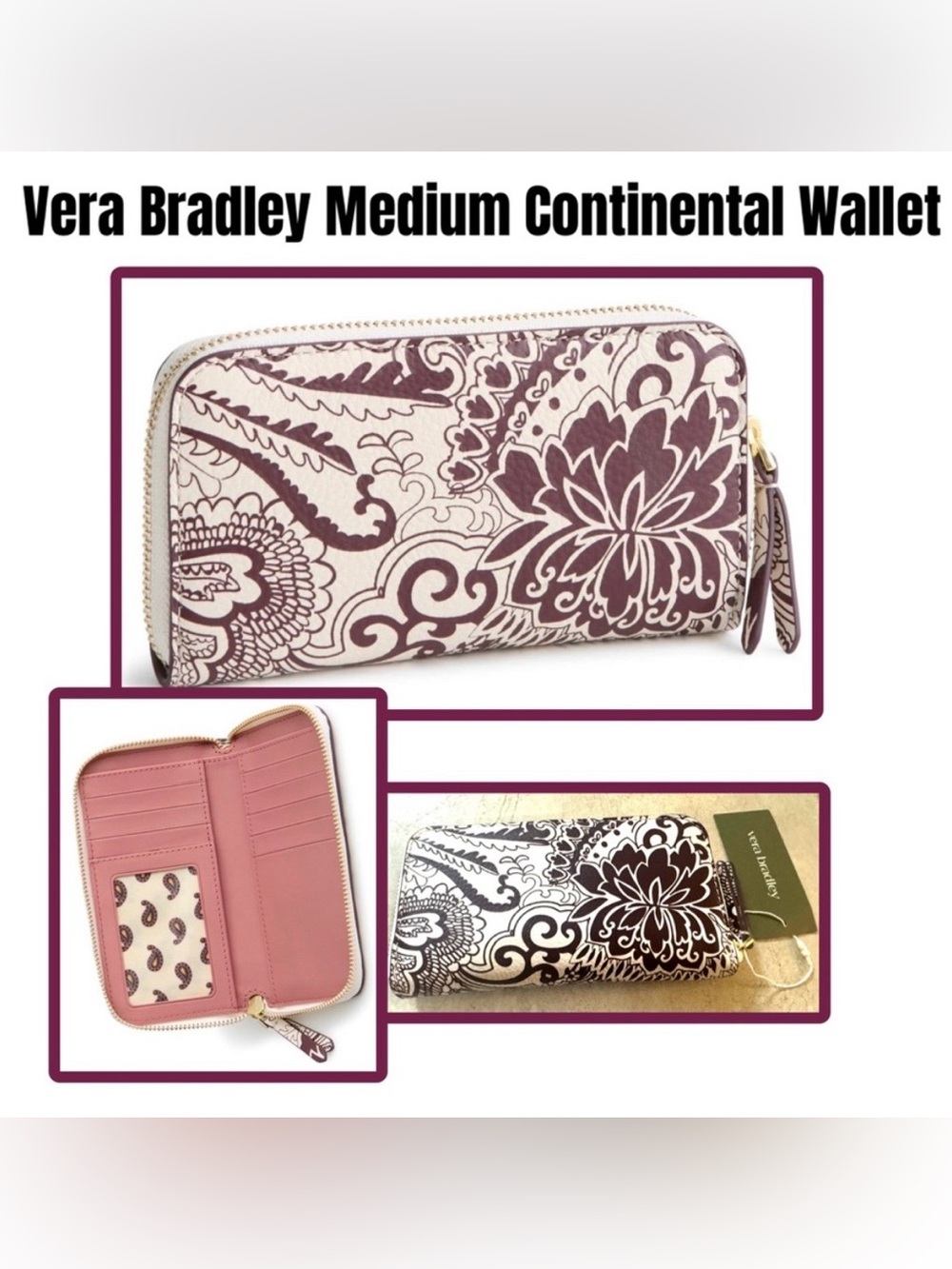 Vera Bradley Medium Continental Walleto